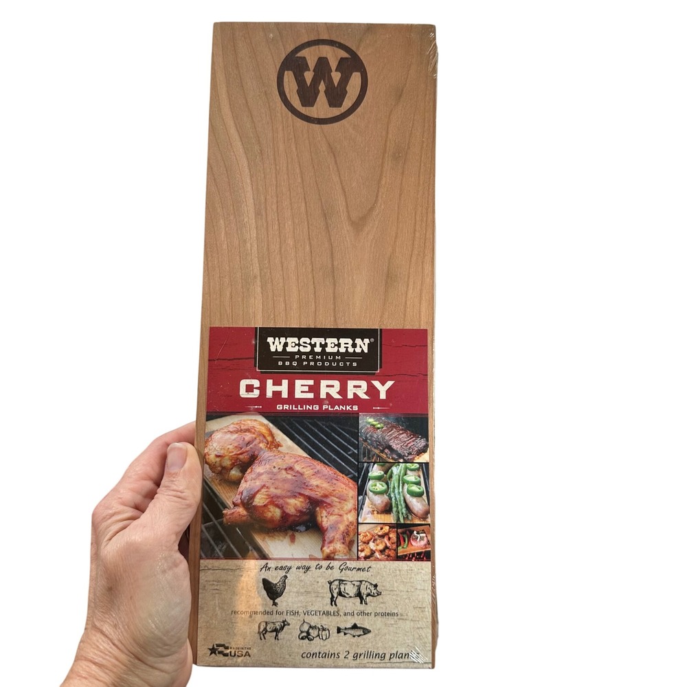 Western Premium BBQ Cherry Grilling Planks Gourmet Food Smoker 2 Pack